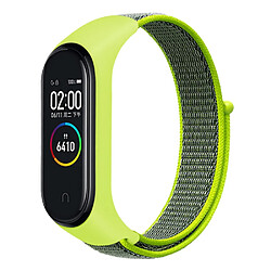 Bracelet en nylon réglable pour votre Xiaomi Mi Band 3/4/5/6/7 - Jaune vif