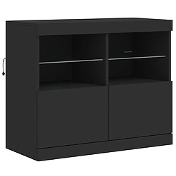 Avis Maison Chic Commode Buffet - Meuble de rangement avec lumières LED noir 81x37x67 cm -GKD76884