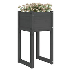 Avis Maison Chic Jardinière,Bac à fleurs - pot de fleur Gris 40x40x81 cm Bois massif de pin -GKD85589