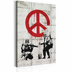 Artgeist Tableau - Soldiers Painting Peace by Banksy [20x30]