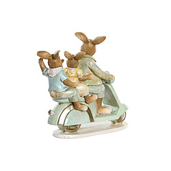 Figurine Décorative DKD Home Decor Rose Lapin Vert Résine Shabby Chic (17 x 7 x 15,5 cm) (2 Unités)