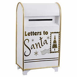 BigBuy Christmas Décorations de Noël Blanc Doré Métal Boîte aux lettres 34,5 x 21,5 x 61,5 cm