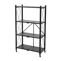 Decoshop26 Etagère hwc-j85 étagère sur pied étagère de séjour pliable/pliable acier noir 4 niveau x 04_0006781