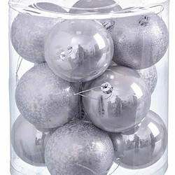 BigBuy Christmas Boules de Noël Multicouleur Cuivre Plastique 8 x 8 x 8 cm (12 Unités)