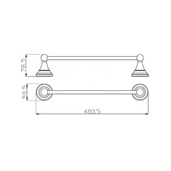 Porte-serviette rétro mural MORAVA en laiton blanc 40,5x7,85 x5,95 cm