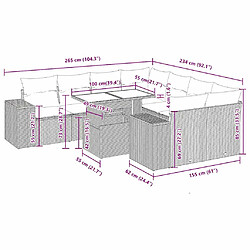 Acheter vidaXL Salon de jardin avec coussins 9 pcs marron résine tressée