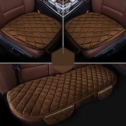 Wewoo 3 PCS / Set Luxueux coussin de couverture de siège de voiture chaud Universel avant arrière couvre housses de Pad anti-dérapant chaise tapis de sans en peluche café pas cher