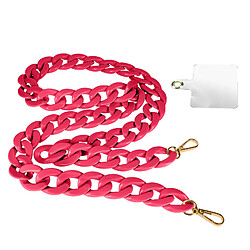 Avizar Bijou Téléphone Universel Grosse Maille 120cm avec Double Attache fuchsia