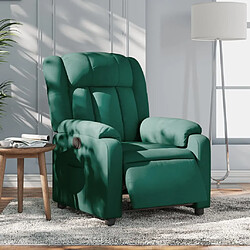 Maison Chic Fauteuil Relax pour salon, Fauteuil inclinable électrique Vert foncé Tissu -GKD70071