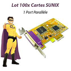 Lot x100 Cartes SUNIX Port Parallele IEEE1284 PCI-E PAR5408AL 0G1FN2 Low Profile - Occasion