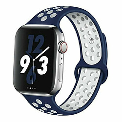 PHONECARE Bracelet SportyStyle pour Apple Watch Edition Series 7 - 41mm - Bleu Foncé / Blanc