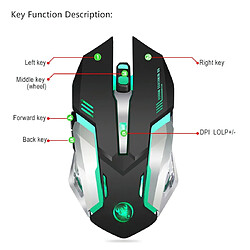 Yonis Souris Ergonomique Sans Fil Gaming 2400DPI