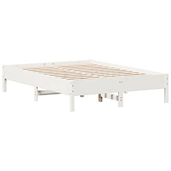 Vidaxl Cadre de lit Blanc 120x190 cm Bois de pin massif