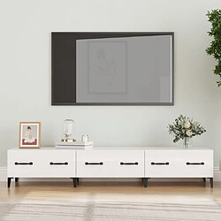 vidaXL Meuble TV Blanc brillant 150x34,5x30 cm Bois d'ingénierie