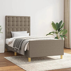 vidaXL Cadre de lit sans matelas taupe 90x200 cm tissu