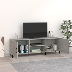 Avis Maison Chic Meuble TV scandinave - Banc TV pour salon gris béton 150x30x50 cm bois d'ingénierie -MN57536