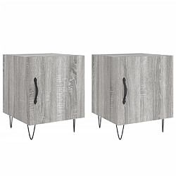 Maison Chic Lot de 2 Tables de chevet - Tables de Nuit sonoma gris 40x40x50cm bois d'ingénierie