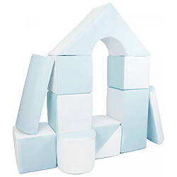 Velinda Set de 11 blocs en mousse pour le jeu blanc, bleu (pastel)