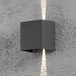 Acheter Lumière Applique Murale Extérieure Moderne Up Down Box, Anthracite 2x 3W LED Haute Puissance, IP54