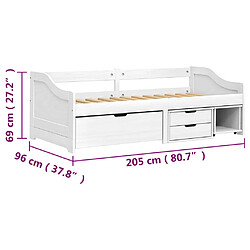 vidaXL Lit de jour avec 3 tiroirs IRUN blanc 90x200 cm bois pin massif pas cher