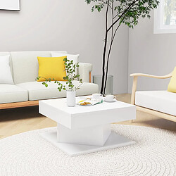 Maison Chic Table basse pour salon | Table à café Blanc 57x57x30 cm Aggloméré -GKD92080