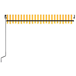 Avis vidaXL Auvent manuel rétractable avec LED 450x300 cm Jaune et blanc