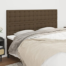 Maison Chic Lot de 4 Têtes de lit design pour chambre - Décoration de lit Marron Foncé 90x5x78/88 cm Tissu -MN42988