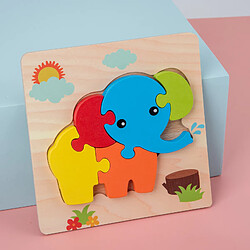 Avis Jouets Colorés De Puzzle En Bois Montessori Pour L'éléphant D'enfants En Bas âge