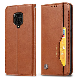 Etui en PU auto-absorbé cool marron pour votre Xiaomi Redmi Note 9 Pro/Note 9 Pro Max/Note 9S