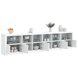 Avis vidaXL Buffet avec lumières LED blanc 283x37x67 cm