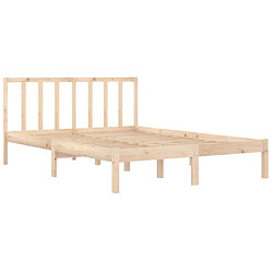 Avis vidaXL Cadre de lit sans matelas bois massif de pin 135x190 cm