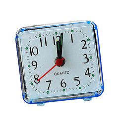 Mini carré quartz horloge voyage réveil chambre à coucher maison table horloge bleu