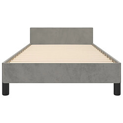 Maison Chic Lit adulte - Cadre Structure de lit avec tête de lit Contemporain Gris clair 80x200 cm Velours -MN86262 pas cher