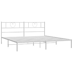 Maison Chic Lit adulte - Cadre de lit métal avec tête de lit,Structure du lit Contemporain pour chambre blanc 200x200 cm -MN69720 pas cher