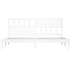 Avis vidaXL Cadre de lit sans matelas blanc bois massif de pin 200x200 cm