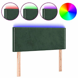 Maison Chic Tête de lit moderne à LED lumineuse pour chambre - Décoration de lit Vert foncé 90x5x78/88 cm Velours -MN47206