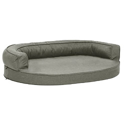 vidaXL Matelas de lit ergonomique de chien 75x53 cm Aspect de lin Gris