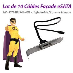 Lot x10 Câbles Façade I/O HP 483944-001 e-SATA 40cm Equerre Longue High Profile - Occasion