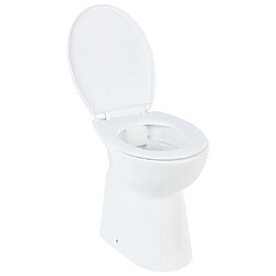 vidaXL Toilette haute sans bord fermeture douce 7 cm Céramique Blanc