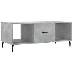 vidaXL Table basse gris béton 102x50x40 cm bois d'ingénierie