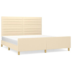 Maison Chic Lit adulte - Cadre Structure de lit avec tête de lit Contemporain Crème 160 x 200 cm Tissu -MN88940