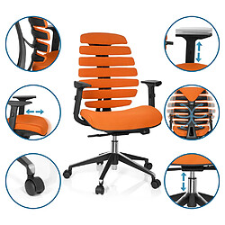 Avis Chaise de bureau / Chaise pivotante ERGO LINE II tissu orange hjh OFFICE