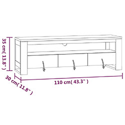 vidaXL Meuble TV 110x30x35 cm Bois de teck solide pas cher