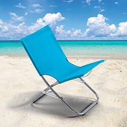 Beach And Garden Design Chaise de plage transat pliante fauteuil piscine acier Rodeo, Couleur: Bleu