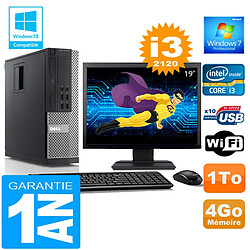 PC DELL 990 SFF Core I3-2120 Ram 4Go Disque 1 To Wifi W7 Ecran 19" - Occasion