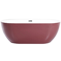 Beliani Baignoire îlot rouge bordeaux 170 x 80 cm CARRERA pas cher