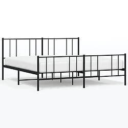 Maison Chic Lit adulte - Lit simple Cadre de lit métal avec tête de lit/pied de lit,Structure du lit Contemporain pour chambre noir 200x200 cm -MN97464