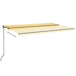 Avis Maison Chic Auvent manuel rétractable,Store manuel de porte avec LED 500x350 cm Jaune et blanc -GKD86178