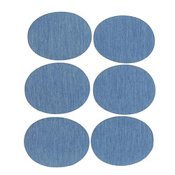 6 Pièces / Paquet Denim Fer Sur Jean Patchs Kit De Réparation De Jeans Ovale Bleu Clair