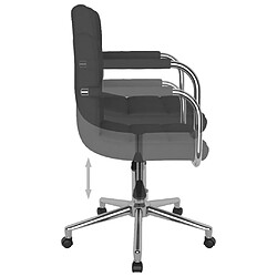 Helloshop26 Chaise fauteuil siège pivotante de bureau informatique étude foncé tissu gris 02_0024125 pas cher